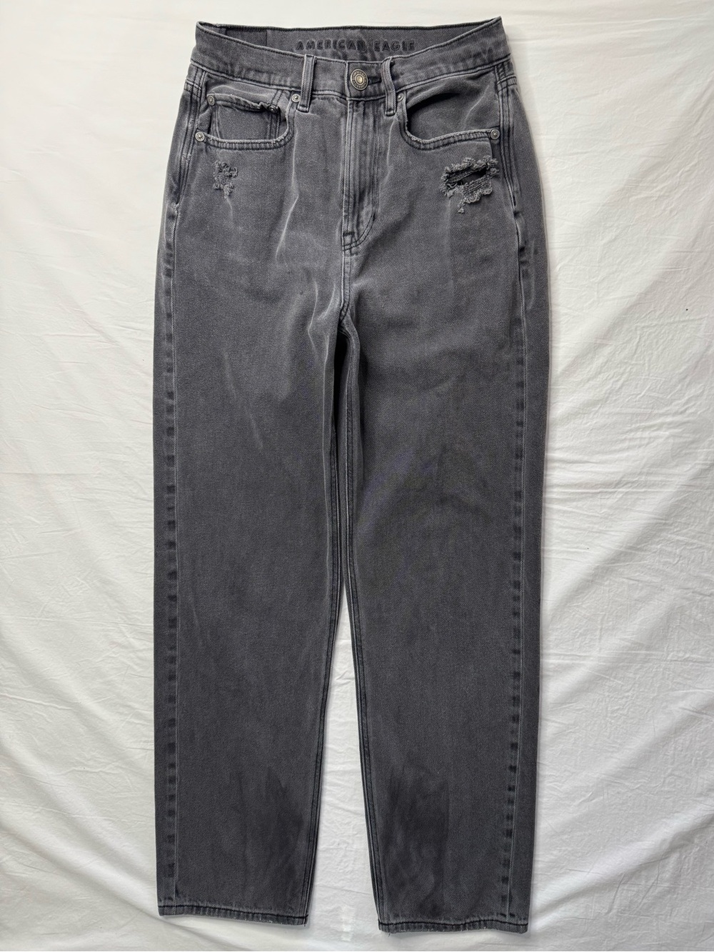 American Eagle Outfitters - Charcoal Straight Leg Mom Jeans